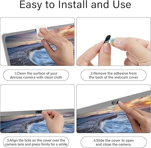 Miniatura 7 de Funda deslizante para cámara de laptop, paquete de 12 fundas para cámara web, cubierta para cámara de teléfono, ultrafina para computadora, se