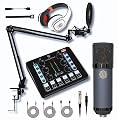 DIGIMORE Condenser Microphone Kit with Studio Headphones, Live Sound Card, Boom Arm Stand, Shock Mount and Pop Filter Id