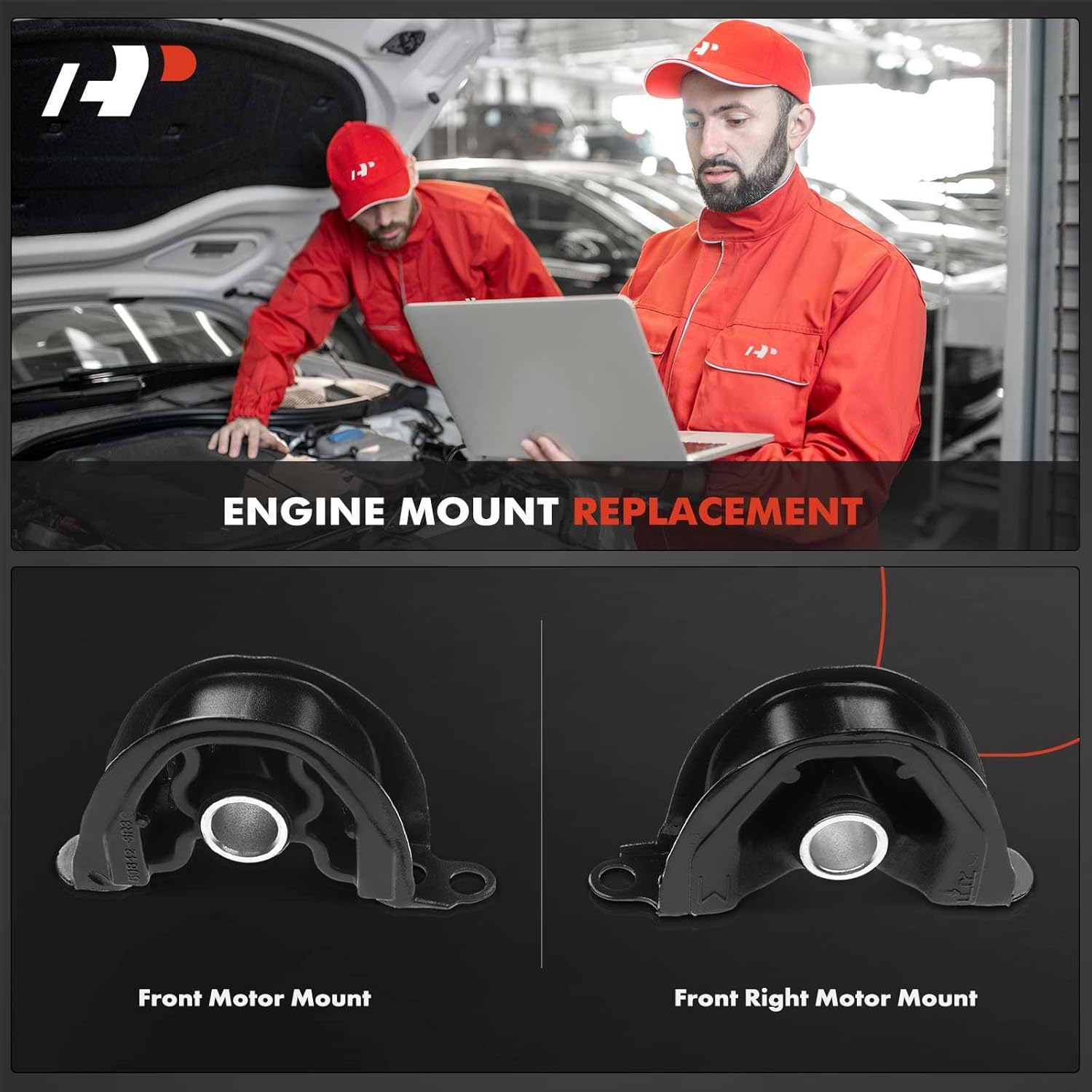 A-Premium 2PCS Front Engine Motor Mount Kit Compatible with Honda Civic 1992-2000, Civic del Sol 1993-1997, CR-V CRV & Acura Integra 1997-2001, 1.5L 1.6L 1.8L 2.0L, Replace# 50841SR0003, 50842SR3983