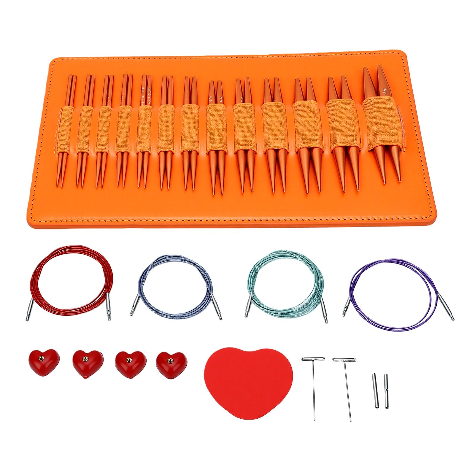 Bewinner Juego de Agujas de Tejer Intercambiables 3.0mm-10.0mm Kit Portátil