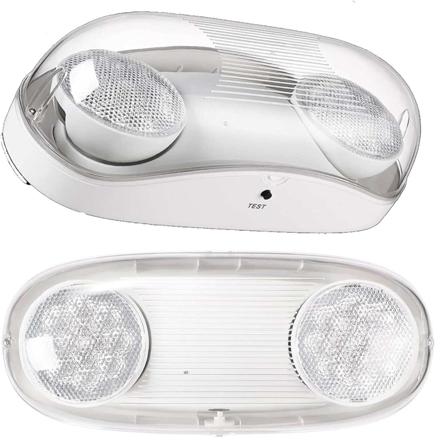 KASTLITE LED Wet Rated Emergency Lights - Commercial Emergency Lights for Power Outages - Adjustable 2-Head Flood Lamps - Fire Resistant - Backup Battery (90 min) - Wall Mount, Contractor Standard