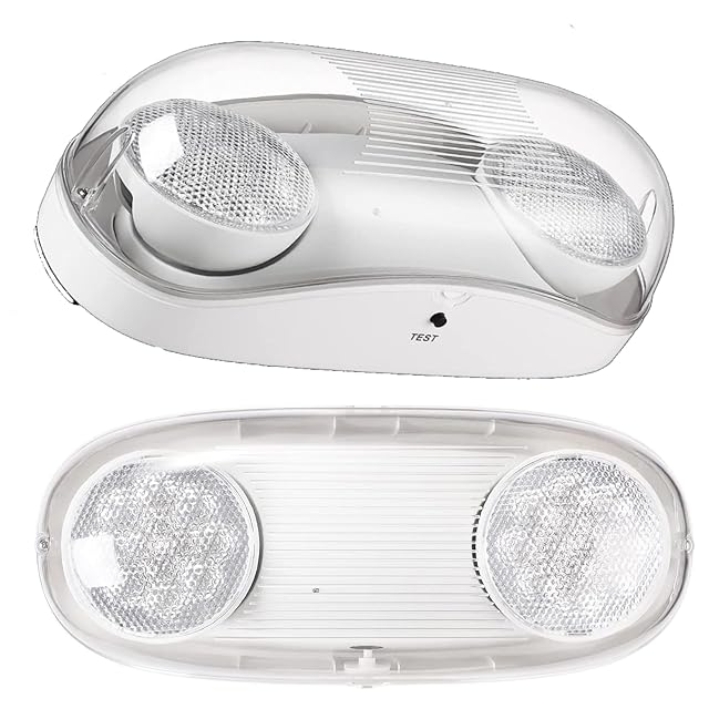 KASTLITE LED Wet Rated Emergency Lights - Commercial Emergency Lights for Power Outages - Adjustable 2-Head Flood Lamps