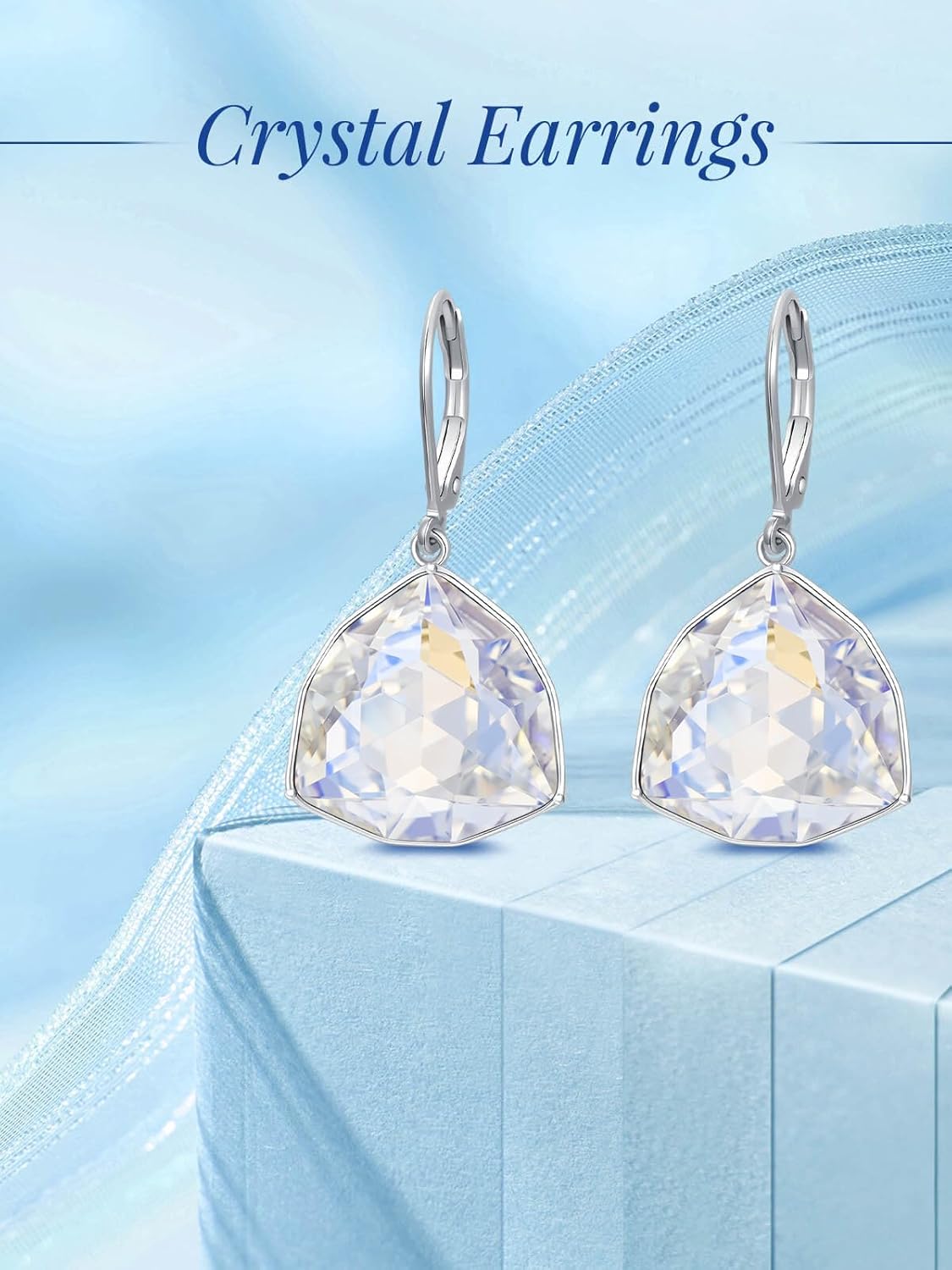 TOUPOP Valentines Day Gifts Earrings for Women 925 Sterling Silver Simple Geometric Birthstone Dangle Drop Earrings Jewelry Birthday Gifts for Her Wife Mom - Image 4