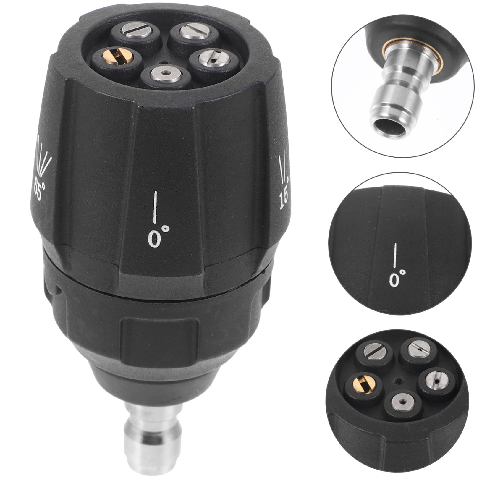 POPETPOP 3 Piezas Boquilla De Lavado De Alta Presión Drenar Herramienta Sumidero Boquilla De Lavado Giratoria Piezas De Lavadora a Presión Rápido Boquillas Accesorios Agua Black El Plastico