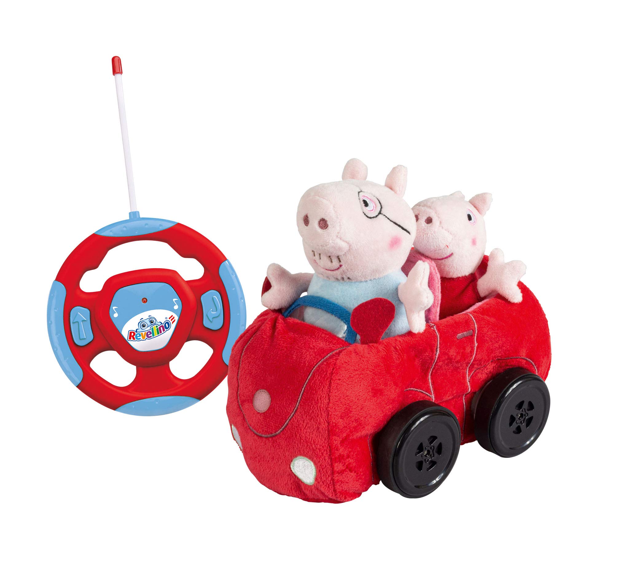Revell Control Auto Peppa Pig ferngesteuert I Plüschauto mit Funksteuerung I Für Kinder ab 3 Jahren I Mit blinkenden Lichtern und 3 Geschwindigkeitseinstellungen I Hand-Augen-Koordination verbessern