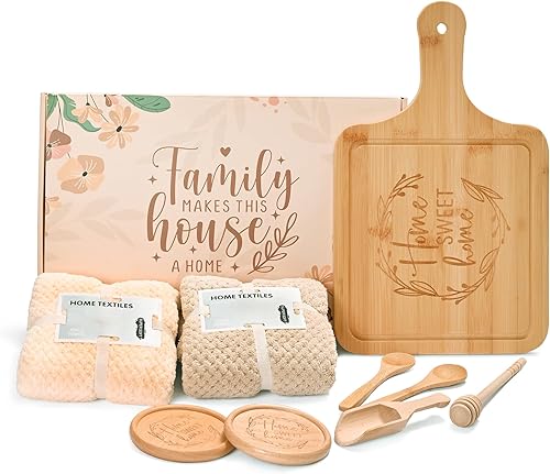 Sparkle Race Regalos de inauguración de la casa, artículos esenciales para el hogar, tablero de charcutería de bambú, esenciales de cocina para