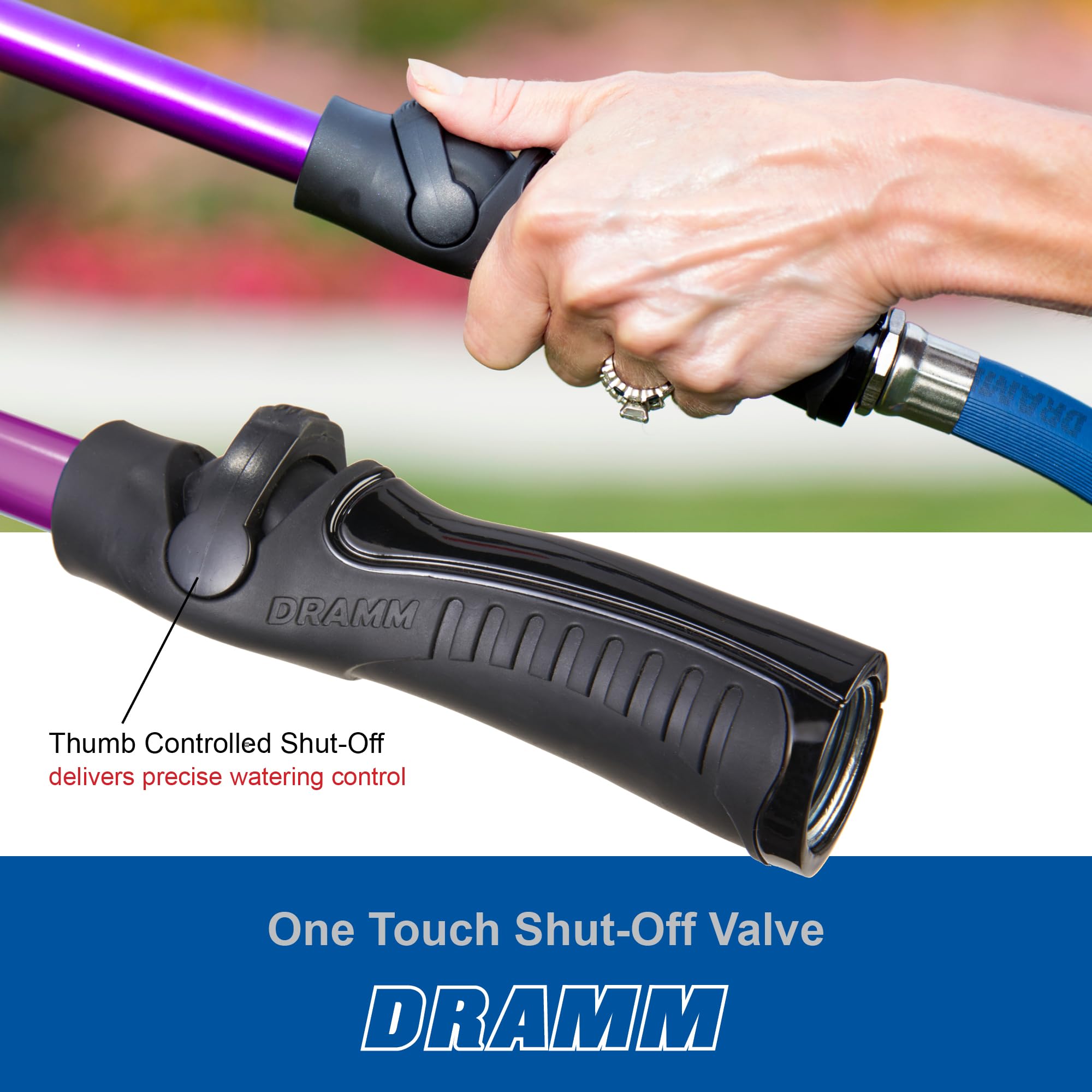 Dramm 14805 Różdżka zraszająca z zaworem One Touch, 76 cm, niebieska