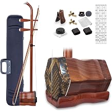 Red Sandalwood Erhu Chinese 2-string Violin Fiddle Musical Instrument with Book,DVD,Bow,Bridge&Accessories