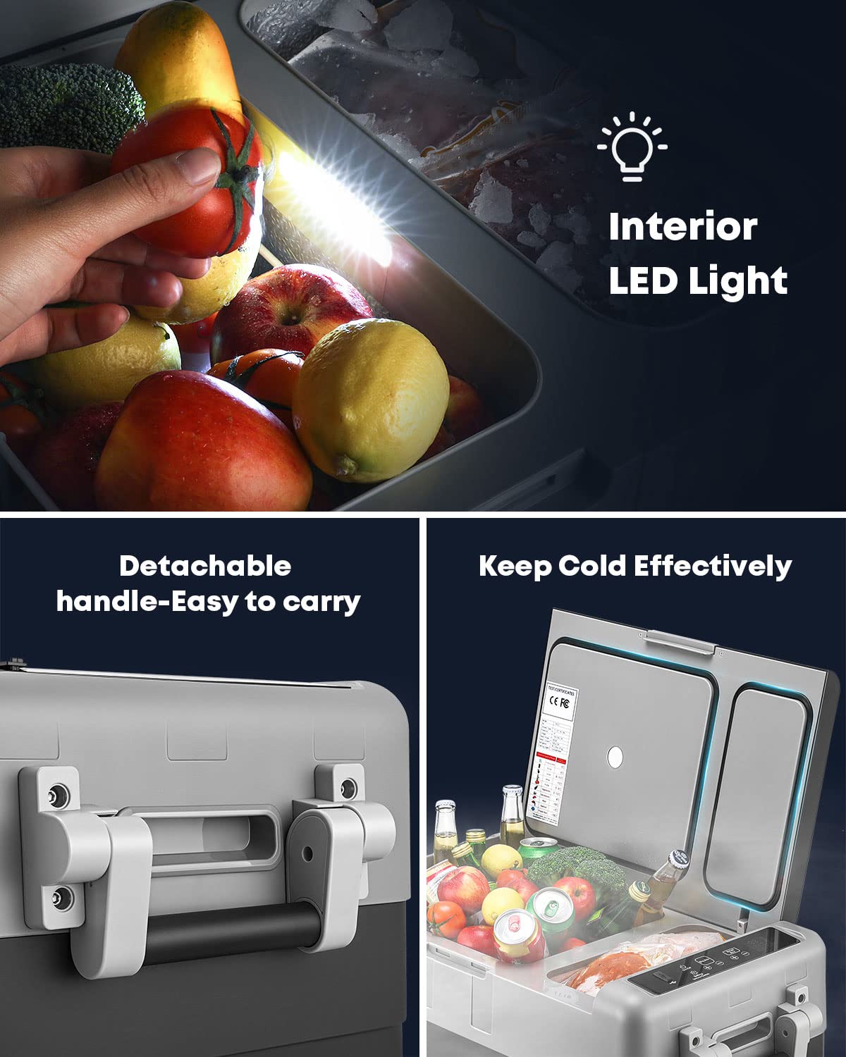 Kohree Portable Refrigerator Car Fridge Freezer 53 Quart(50L) Dual Zone