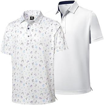 Limited Combo Moisture Wicking Dry Fit Plain Color Polo + Printed Polo Shirts Bundle Size XL