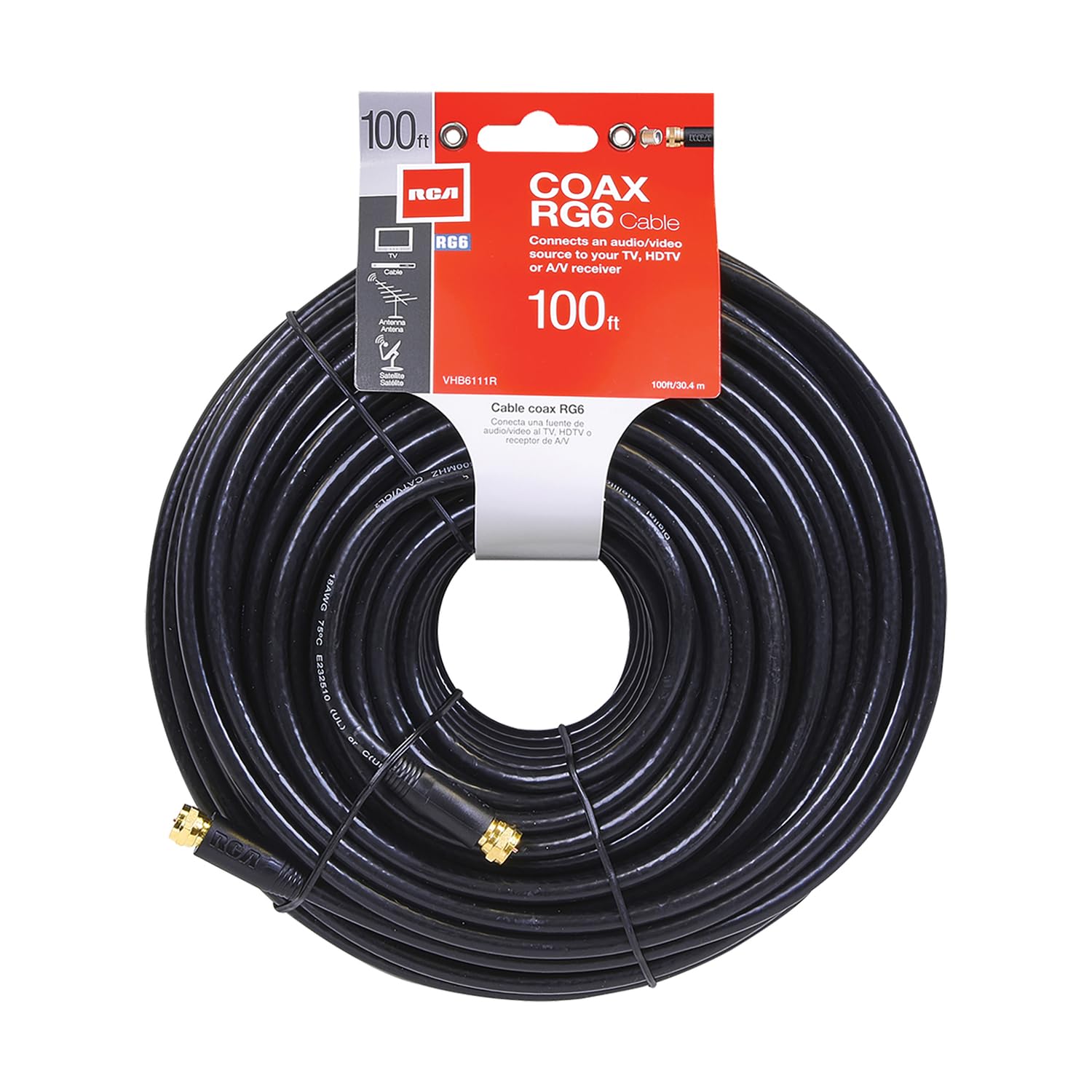 Amazon.com: Philips VHB6111N SWV2167W/27 RG6 Coaxial Cable with No