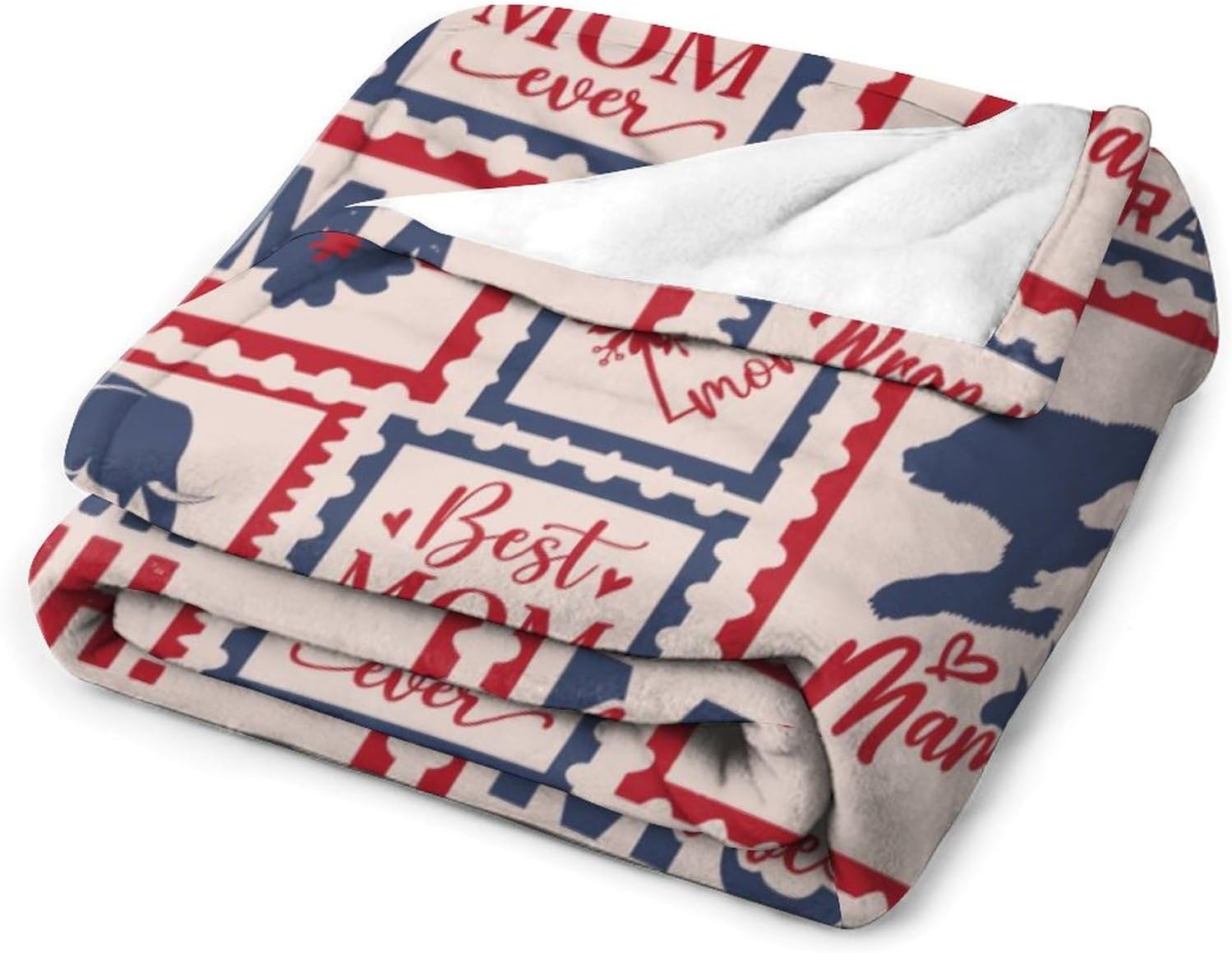 ITFRO Mom Gift Flannel Fleece Throw Blanket Pillow Cover Set 50x60 Inch Ultra Soft Polyester Blanket 18x18 Inch Plush Pillow Case All Seasons for Mother's Day Birthday Christmas (Khaki)