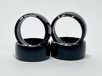 MI-LF1 4-Piece Drift Tires Set for Kyosho Mini-Z AWD MA020 RC 1/24 1/28 Mini-Q DRZ GLD 20mm Diameter Four Narrow Tires