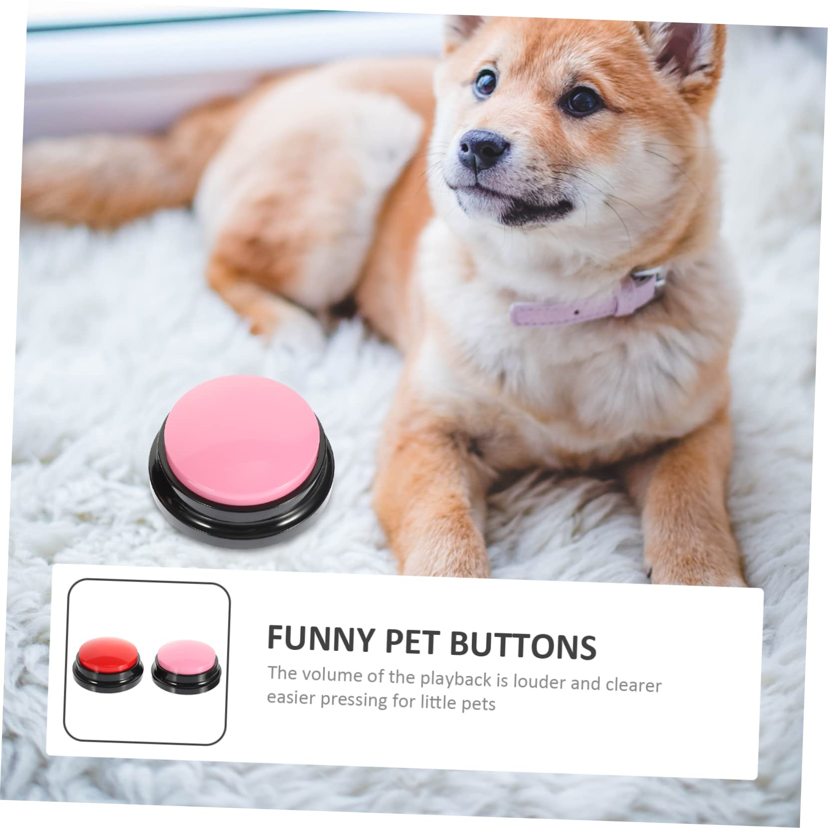 INOOMP 4 Pz Pulsante Audio CA Taping Pulsanti Cane Pulsanti sonori per Animali Domestici cicalino Cucciolo Giocattolo Giocattoli Pulsanti registrabili per Animali Domestici Portatile ABS