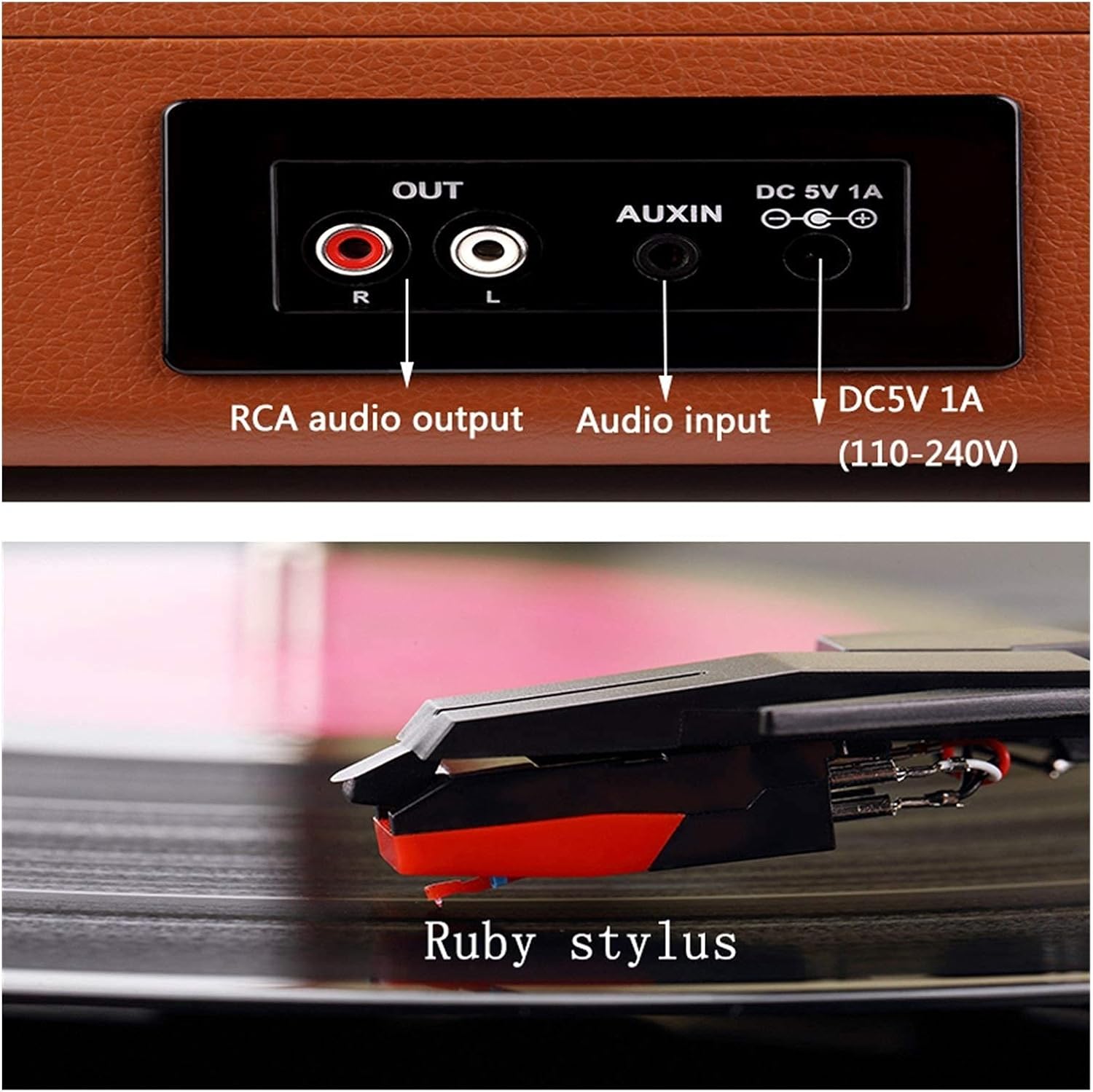 Amazon.co.jp レコードプレーヤーレトロ、amfmラジオハイエンドポータブル荷物蓄音機ビニールレコードプレーヤー