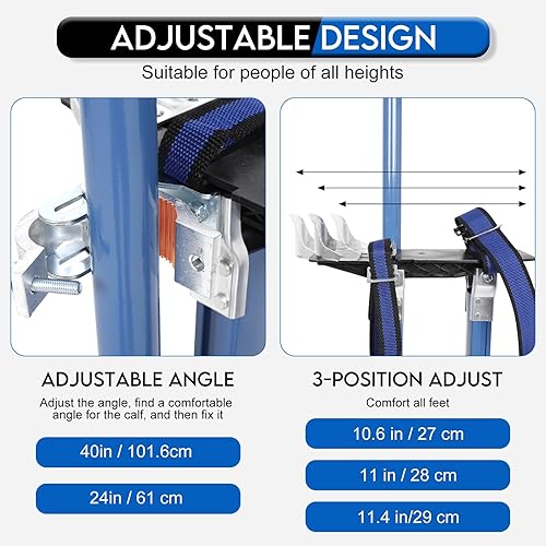 Vista 7 de Zancos ajustables para paneles de yeso de grado profesional, de 24 a 40 pulgadas, para pintura de aluminio, para pintor, cinta azul