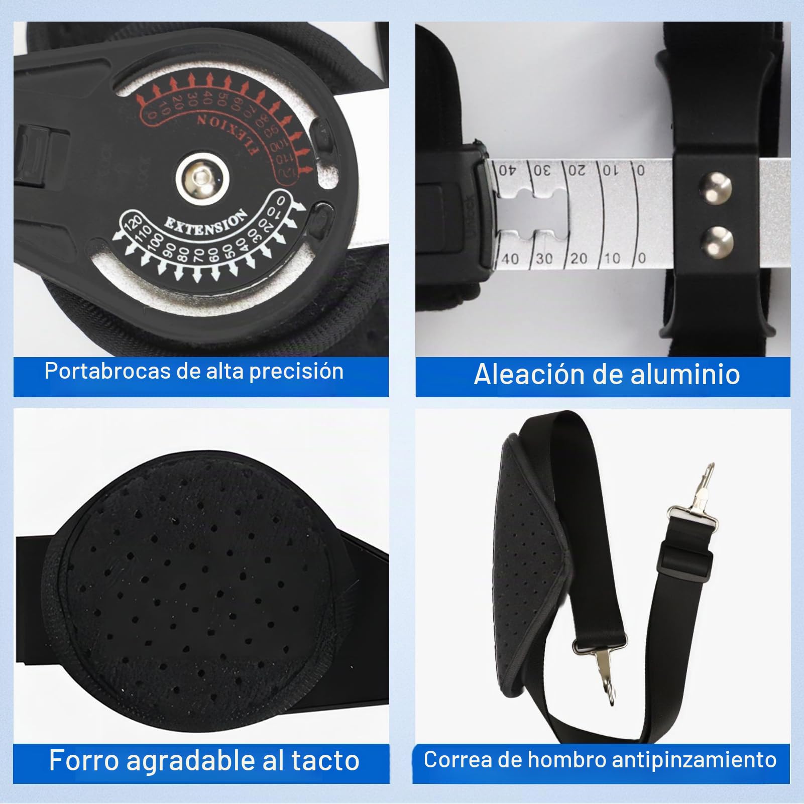 Ortesis de Codo Ajustable con Bisagra – Férula de Codo Postoperatoria con Correa Hombro, Soporte Ortopédico para Fractura, Tendinitis, Lesión de Ligamentos y Rehabilitación (Derecha)