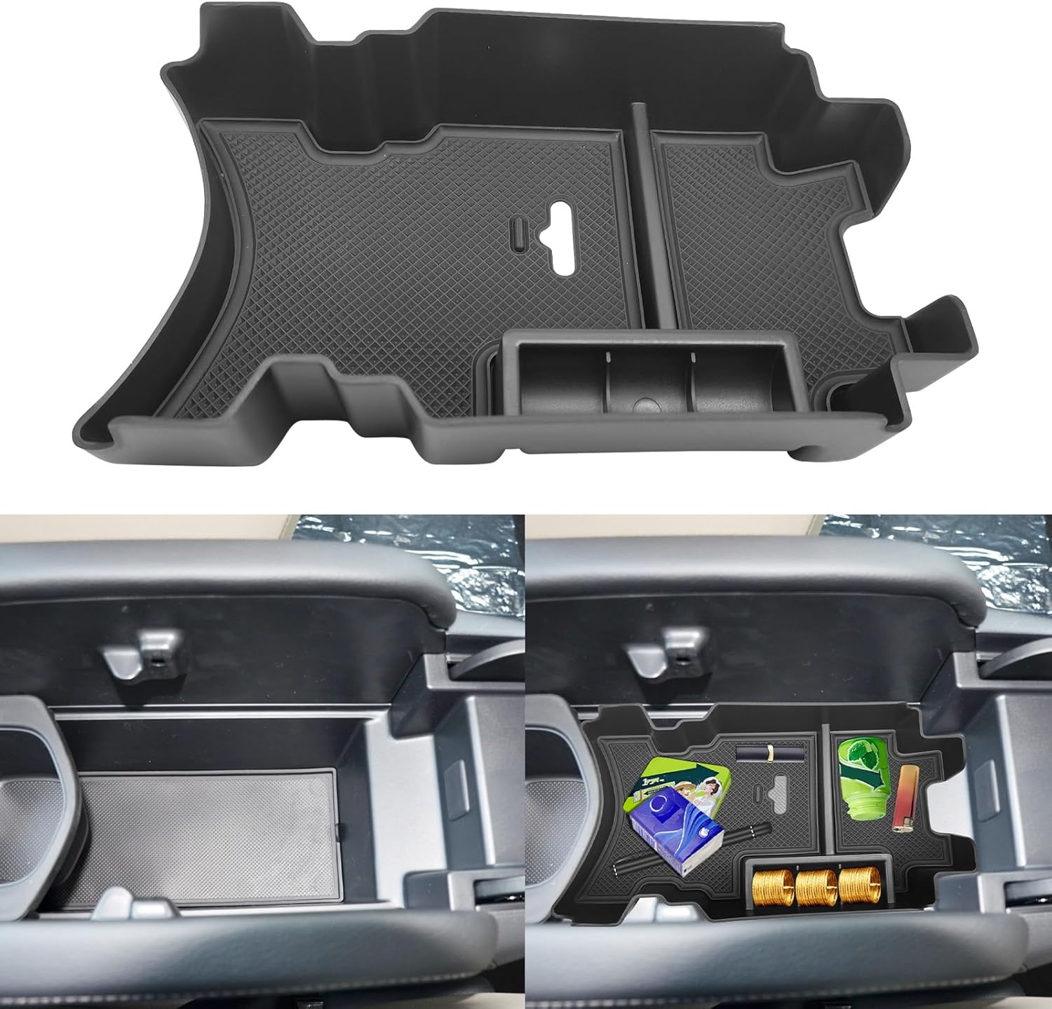 ABS Center Console Organizer Compatible with Honda Civic 10th 2016-2021 Armrest Storage Box Interior Accessories Embedded Storage Armrest Box