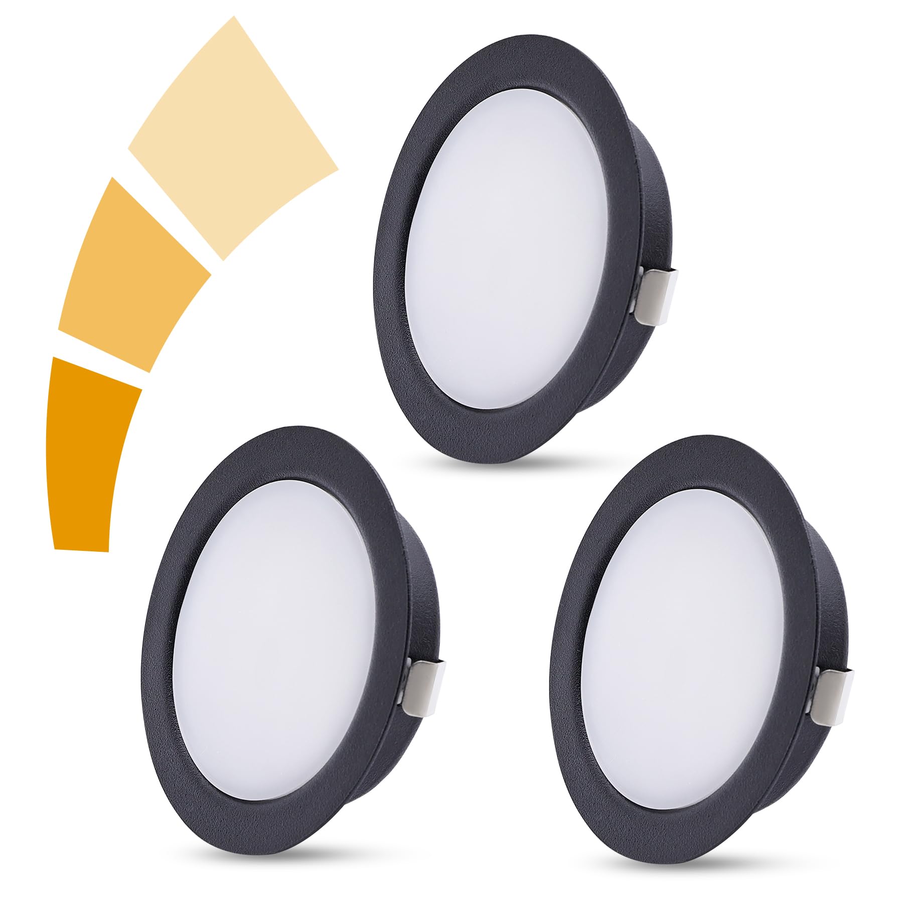 KYOTECH 3er Set LED Möbelleuchte 230V, 3.5W LED IP44 G4 15mm Flache
