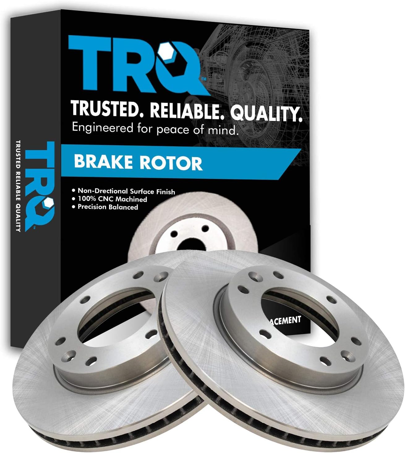 TRQ Front Brake Rotors Set Vented Compatible with 2007-2008 Hyundai Entourage 2006-2014 Kia Sedona