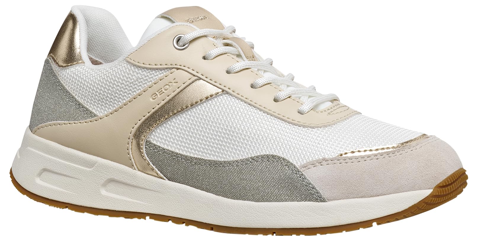 Geox Women D Bulmya A Sneaker, Papyrus White, 7.5 UK