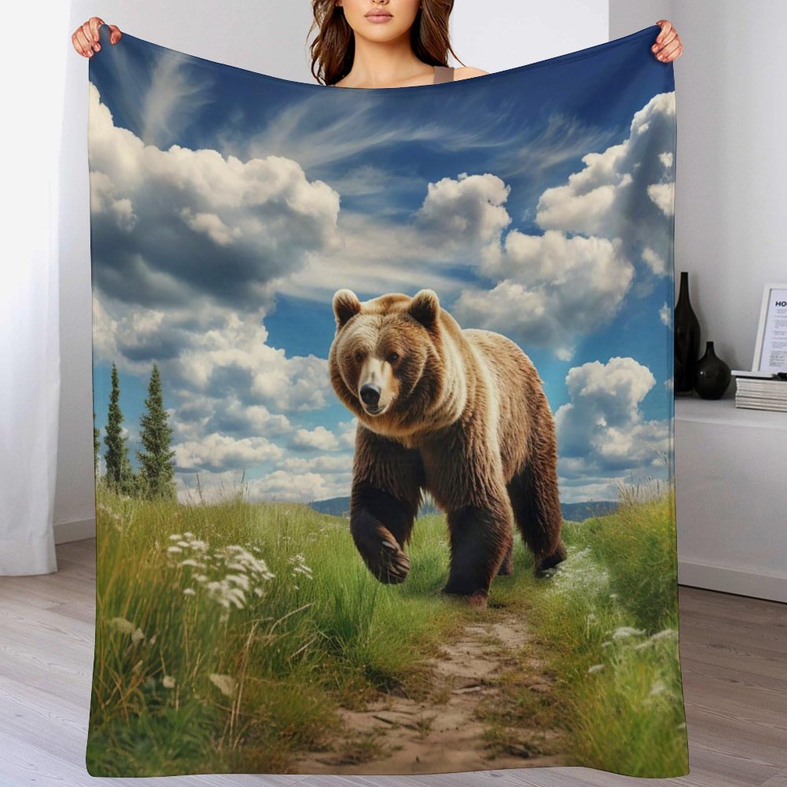 Couverture ours flanelle douce pour des moments de tendresse en famille au chaud