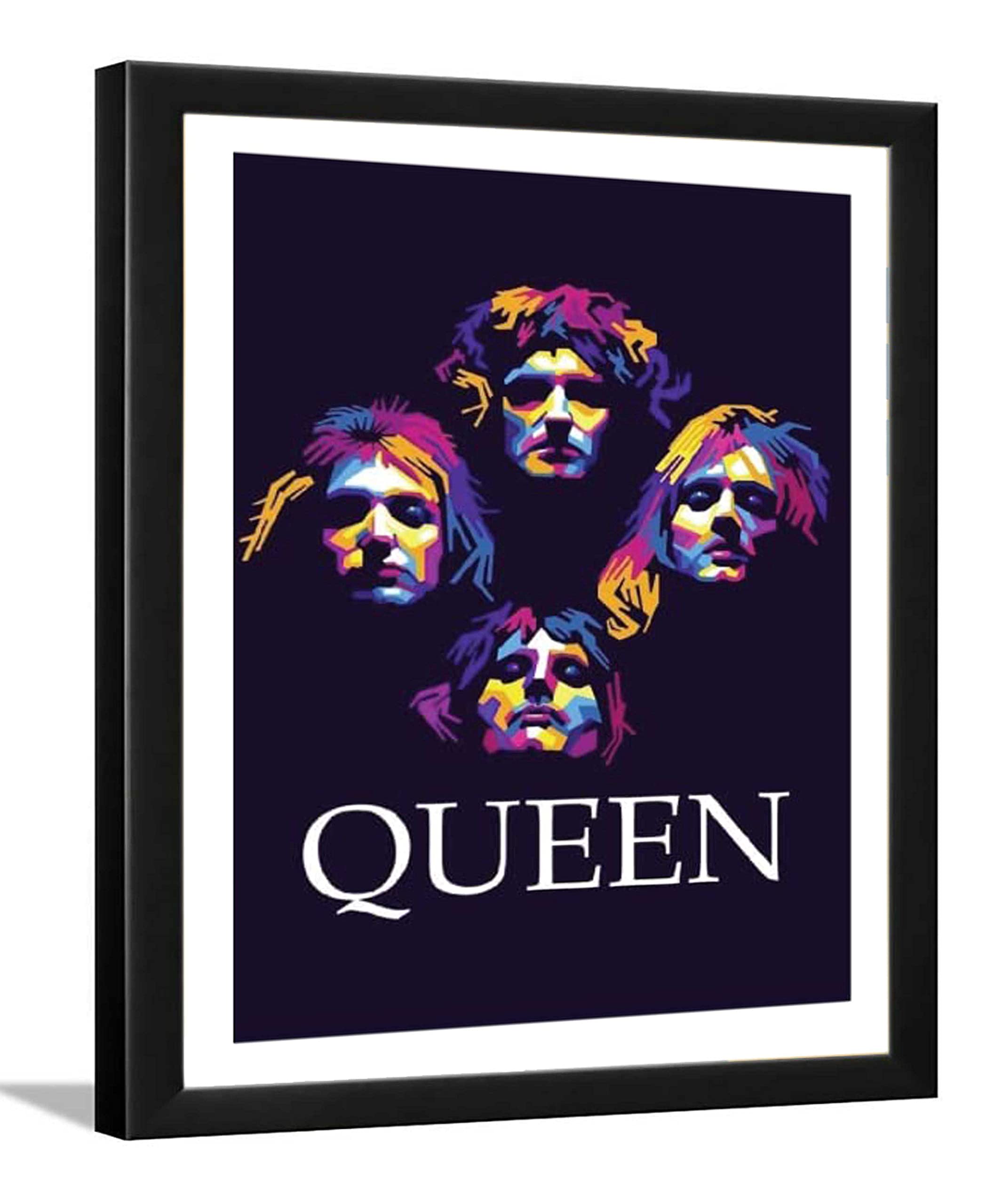 zig zag Queen 2 Rock Band Music Poster Con Cornice Foto Poster Regalo Per Gli Amanti Della Musica, Montaggio A Parete, Dimensioni Grande (50x35cm)