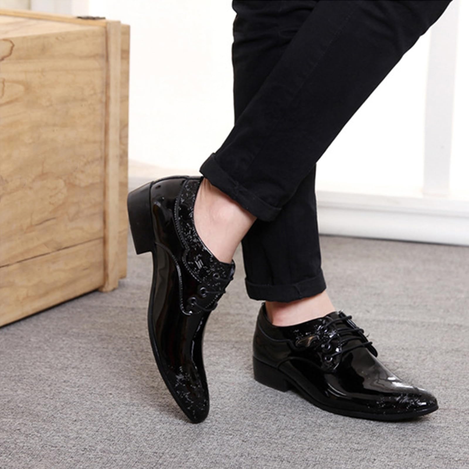 Uomo Scarpe Eleganti Classiche in Pelle Scarpe Business | Basse comode Scarpe da Formale Stringate A Punta Matrimoni Oxford Smoking Festa Ufficio