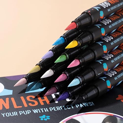 Miniatura 9 de Bolígrafos de esmalte de uñas para perros de secado rápido, 15 colores, esmalte de uñas para mascotas para perros o gatos, esmalte de uñas seguro