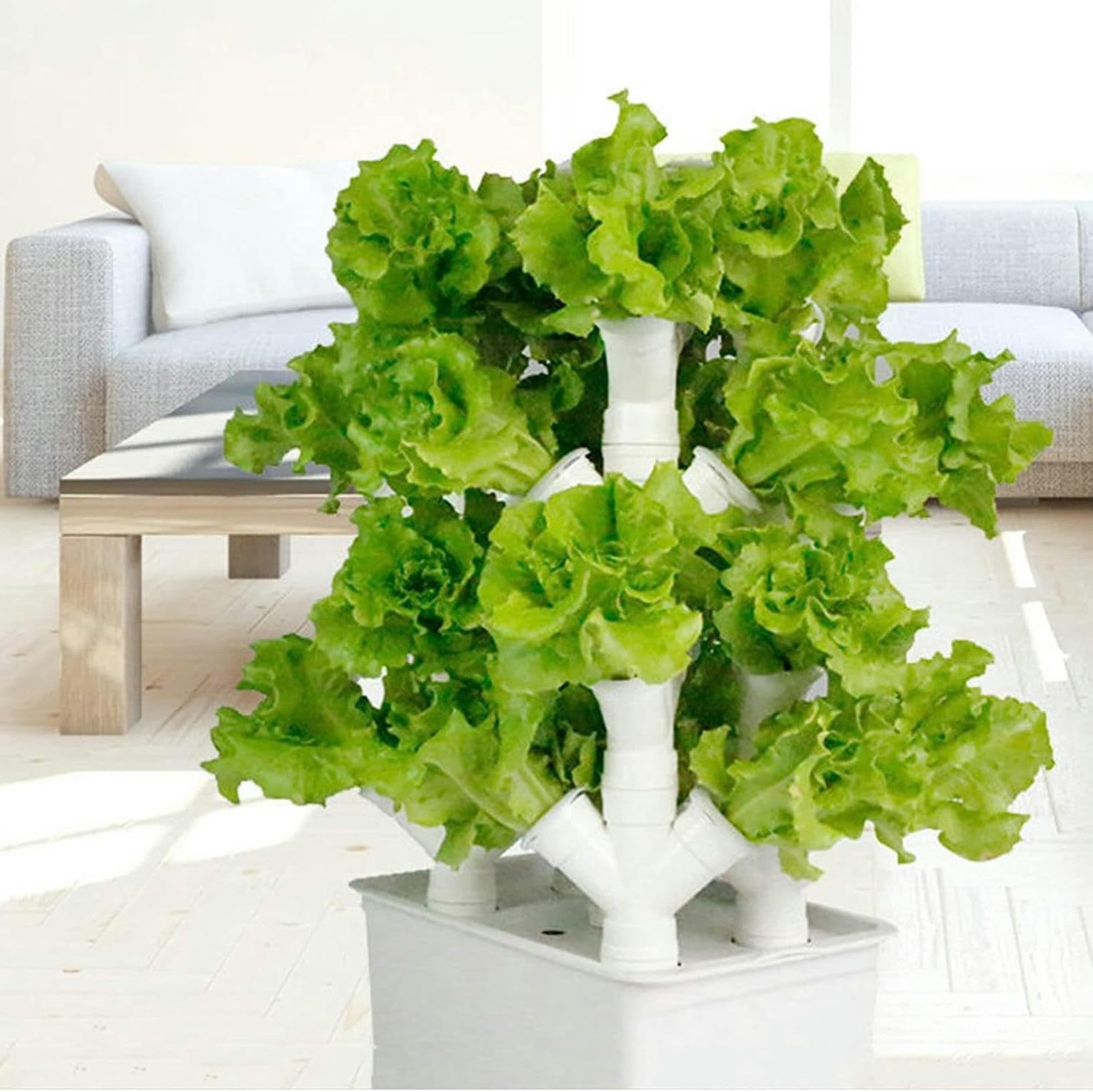 Tour hydroponique 32 trous : système de culture verticale pour jardin