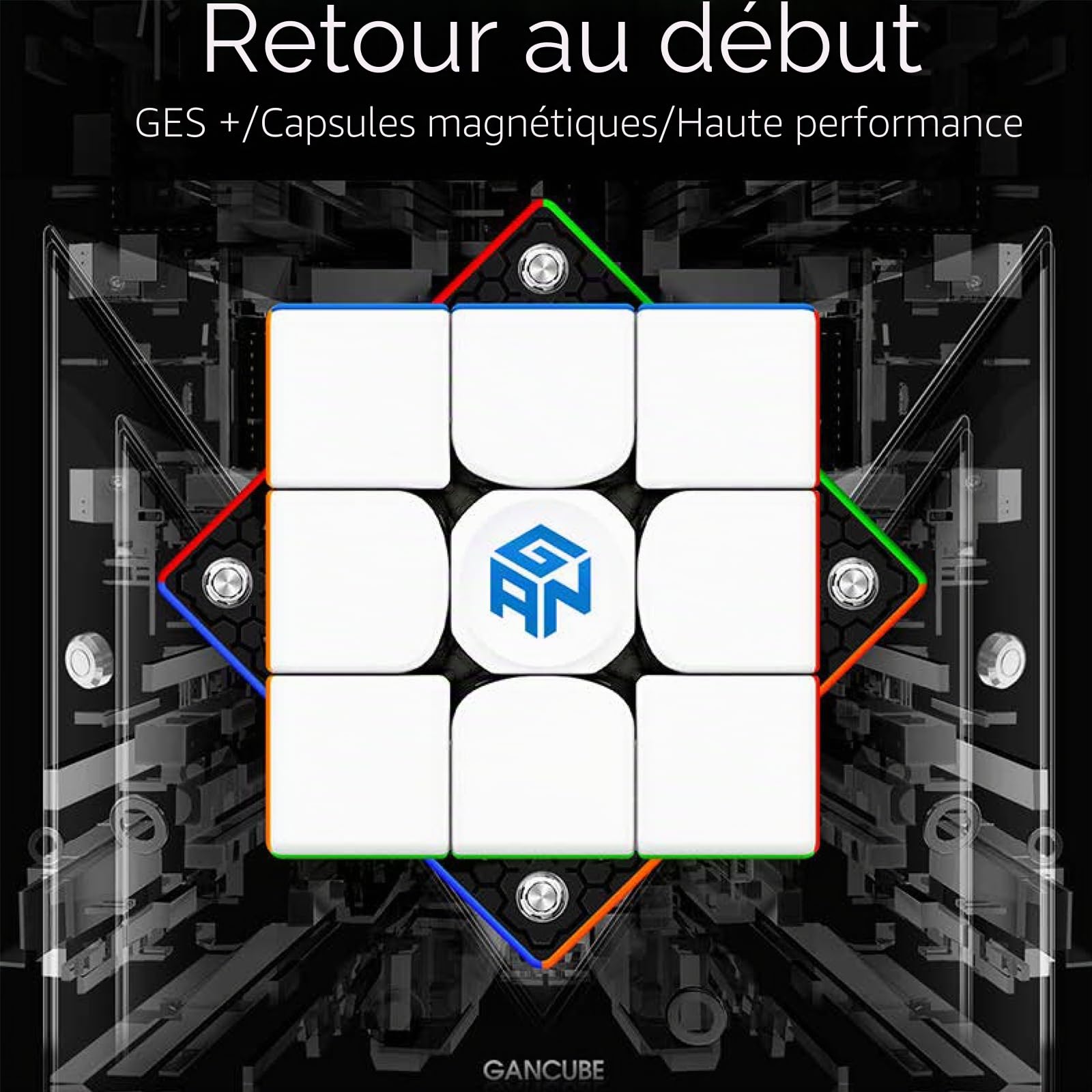 GAN 356M Lite Cube Magique Magnétique 3x3 Original | Speed Cube léger avec IPG et GES+, rotation fluide, idéal pour débutants et cubers confirmés, idée cadeau