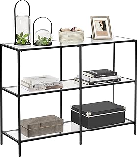 VASAGLE 39.4 Inch Console Table with 3 Shelves, Sofa Tables, Modern Entr...