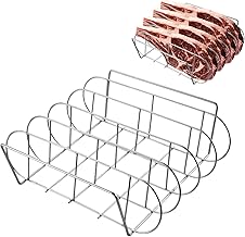 costela gran, costela aço inoxidável, costela grelha, assar para churrasco antiaderente, detém 4 costelas para grelhar, churrasco, fumar, Ydfxf