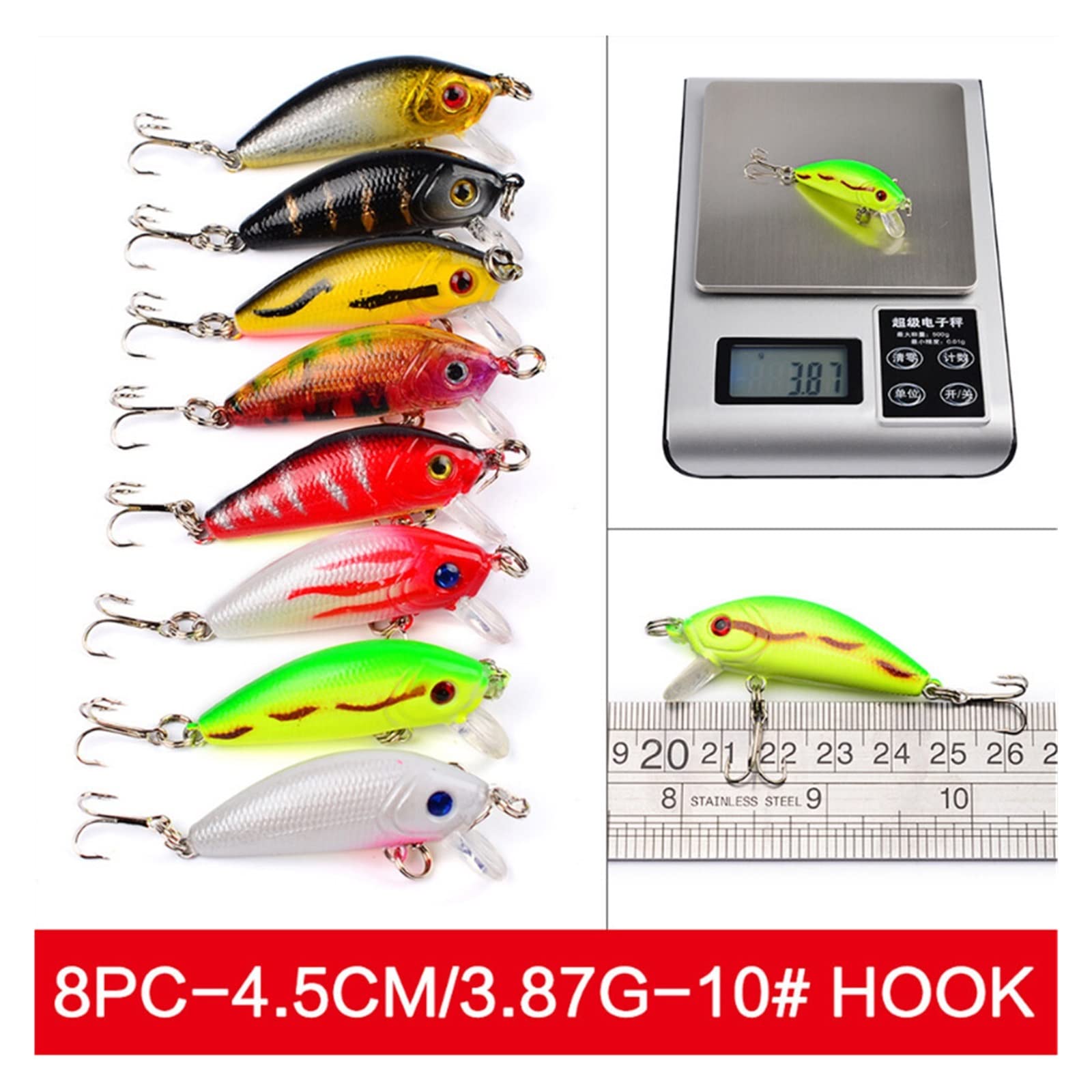 INEOUT 56 unids/Lote todopoderoso Conjunto de señuelos de Pesca Mixtos Crankbait Aparejos Wobblers de Pesca de lubina adecuados for Diferentes Tipos de Peces