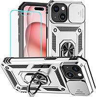 Vista 31 de HNHYGETE Funda para iPhone 13 con protector de pantalla HD: [grado militar de 20 pies probada en caídas] Funda protectora a prueba de golpes