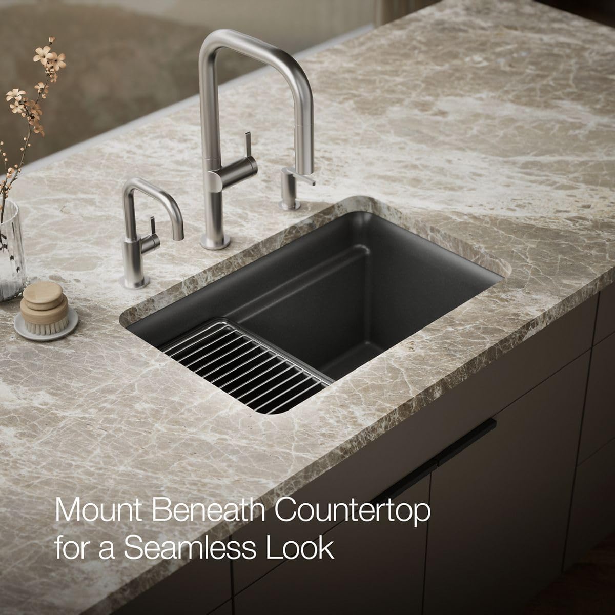 Kohler 27787-CM7 Cairn® 27-1/2" undermount single-bowl utility sink, Matte Graphite