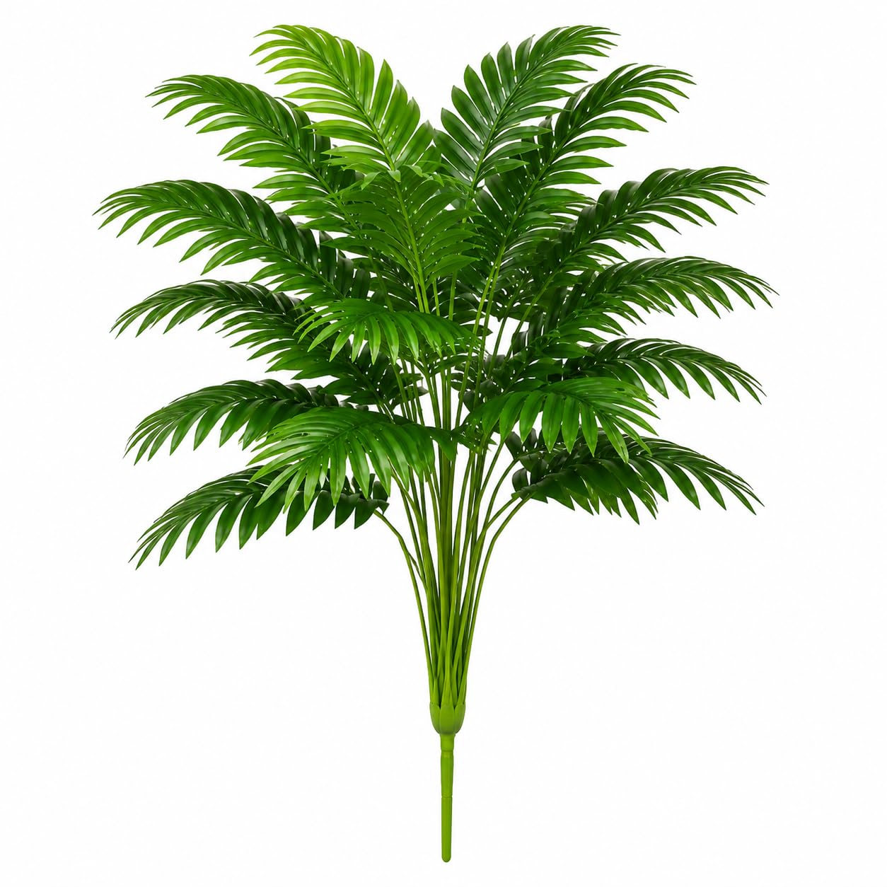 Eden Artificial Areca Palm Leaves 18 Heads Bunch for Home Decor Large Green Fake Palm Plant for Vase DIY Styling (25 FT)-image-19