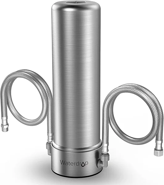 Waterdrop AS13 Under Sink Water Filter System, Reduces Lead, Chlorine, Bad Taste & Odor, PFAS, NSF/ANSI 42 Certified, No Drilling Required 6 Stage Stainless Steel Under Sink Water Filtration