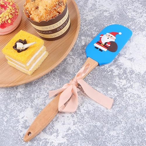 Miniatura 3 de Hemoton Raspador de masa, 1 unidad, espátula de silicona de Navidad, espátula de mezcla, espátula de mantequilla, espátula de crema para vacaciones,