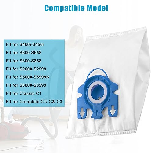Miniatura 2 de Paquete de 12 bolsas 3D GN para aspiradora Miele compatibles con C2, bolsas de polvo Airclean compatibles con Miele GN Vacuum Complete C2 C3 Classic