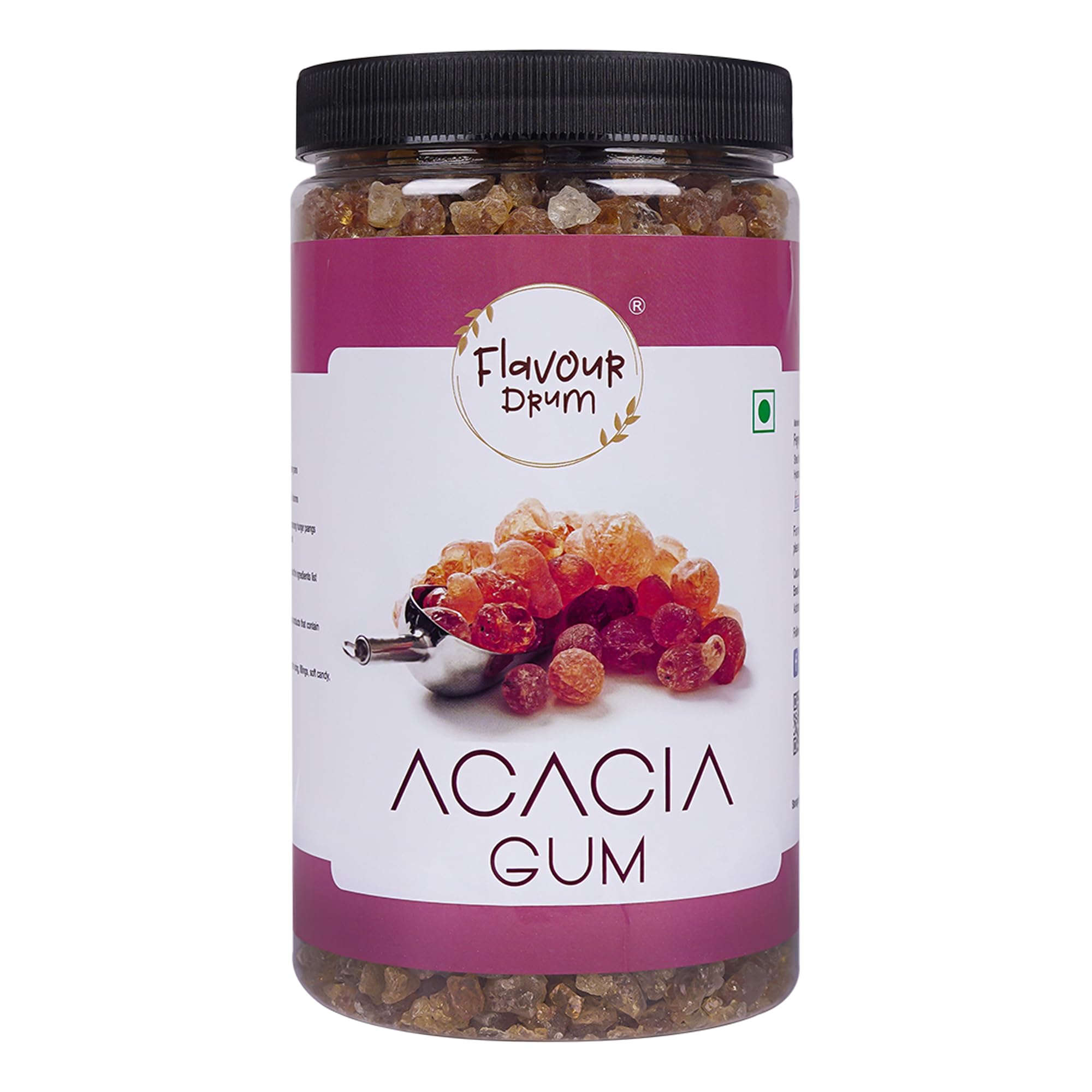 Flavour Drum Acacia Gum, 950 g | Dink/Gond | Vegan | All Natural | Healthy Ingredient