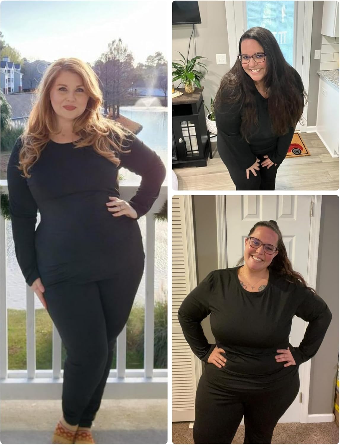 FOREYOND Plus Size Thermal Underwear for Women Long Johns Fleece Lined Base Layer Pajama Top and Bottom Sets XL-5XL - Image 2