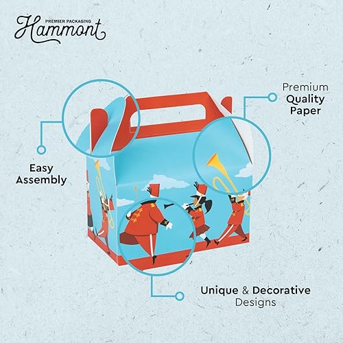 Miniatura 9 de Hammont Cajas de papel  (10 unidades)  Cajas de galletas para regalos de fiesta, bonitos diseños, perfectas para fiestas y celebraciones, 6.25 x