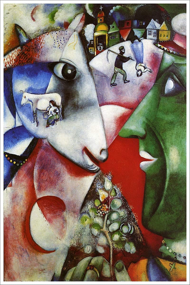 Waeta Rnvzx Marc Chagall Poster I and The Village Canvas Painting Landscape Abstract Wall Art Marc Chagall Prints For Home Decor Picture 50x70cm No Frame