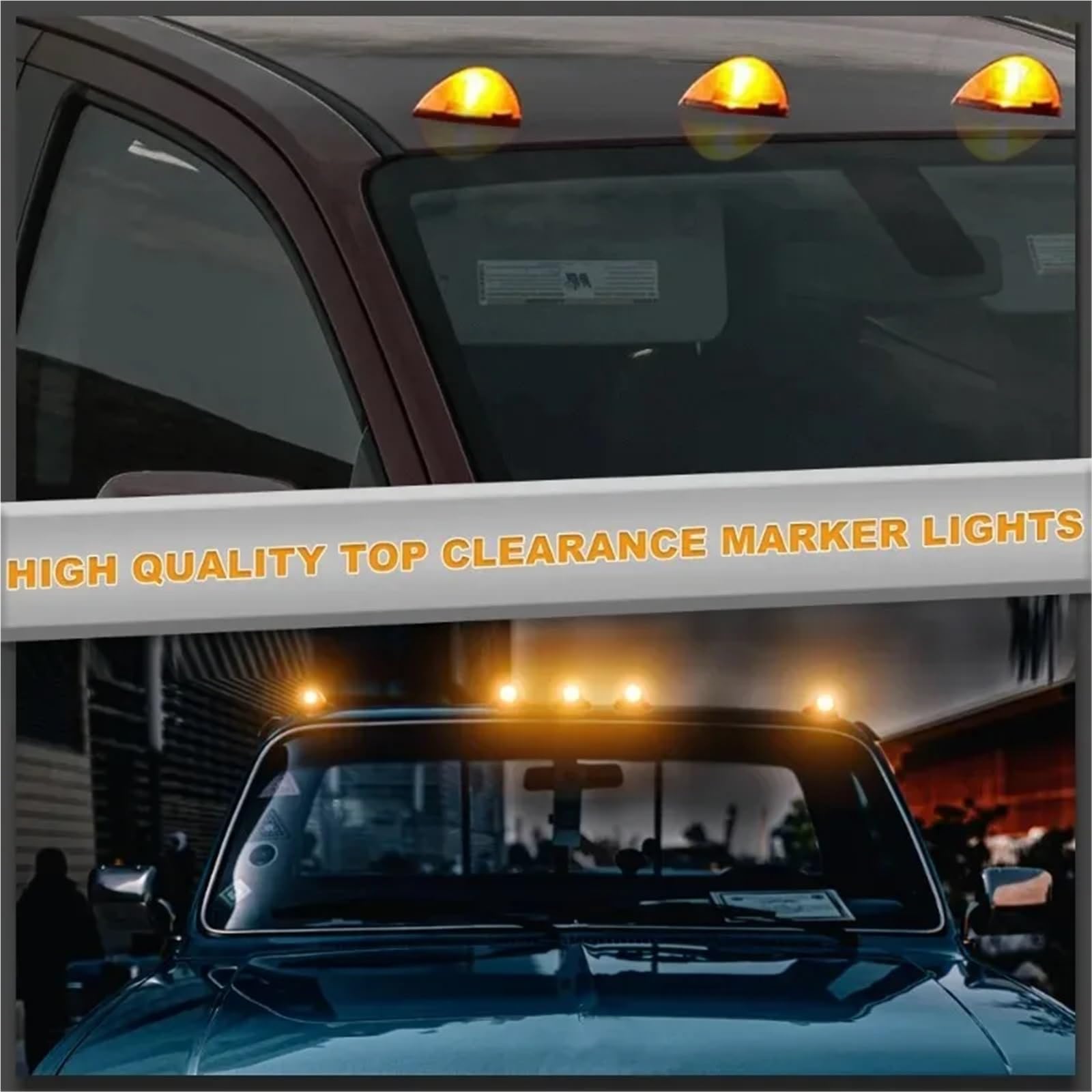 Feux Marquage Toit Cabine, Feux De Gabarit Ambrés Compatibles Avec Les Camionnettes Utilisation Adaptée Pour Ford Super Duty 1999-2016, 5 Pièces, Toit Cabine(Amber Lens)