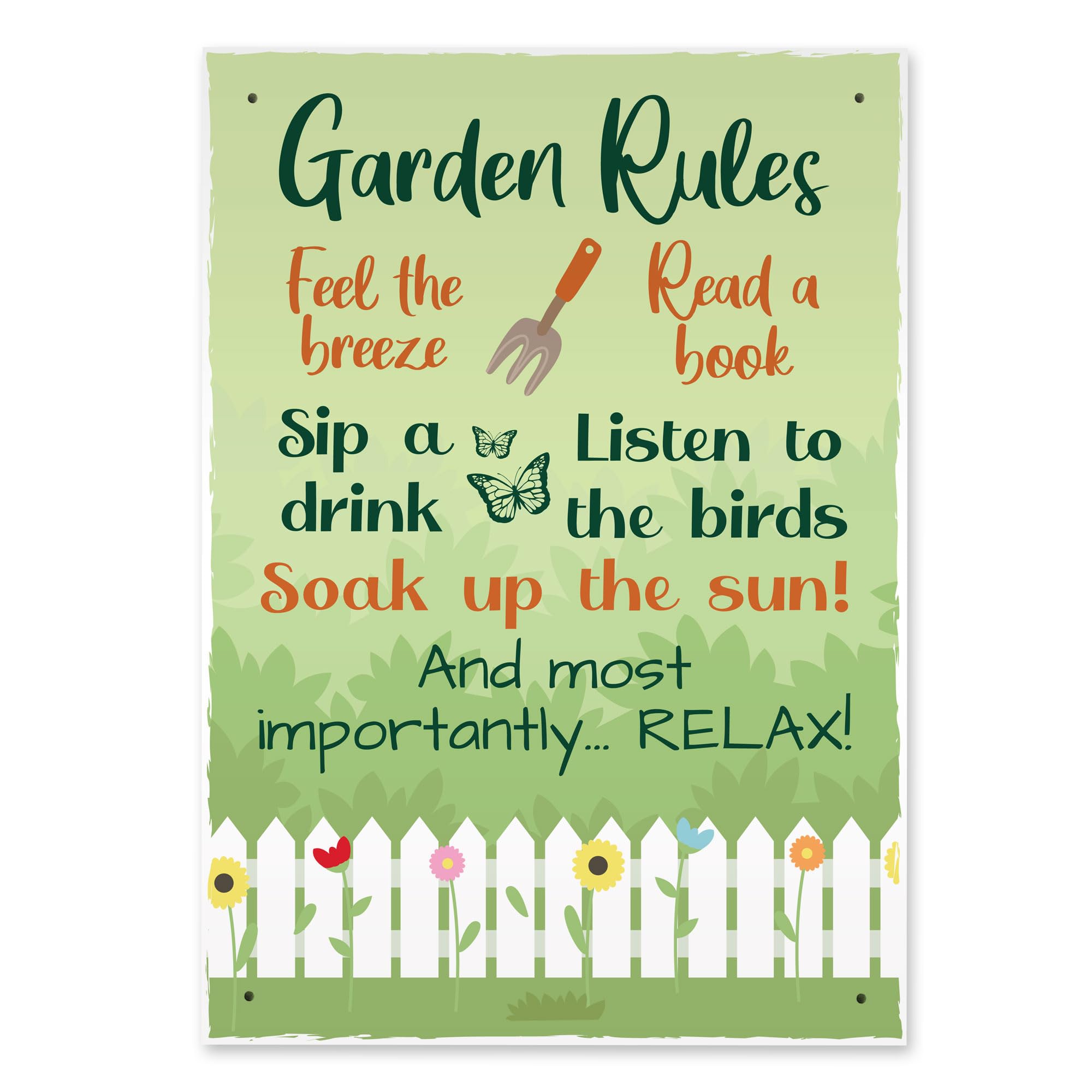 Red Ocean Garden Signs and Plaques for Outside, Welcome Sign For Garden, Door Wall Fence Hanging Sign, Yard Signs, House Plaque, Home Decor, Gardening Gifts, Garden Accessories
