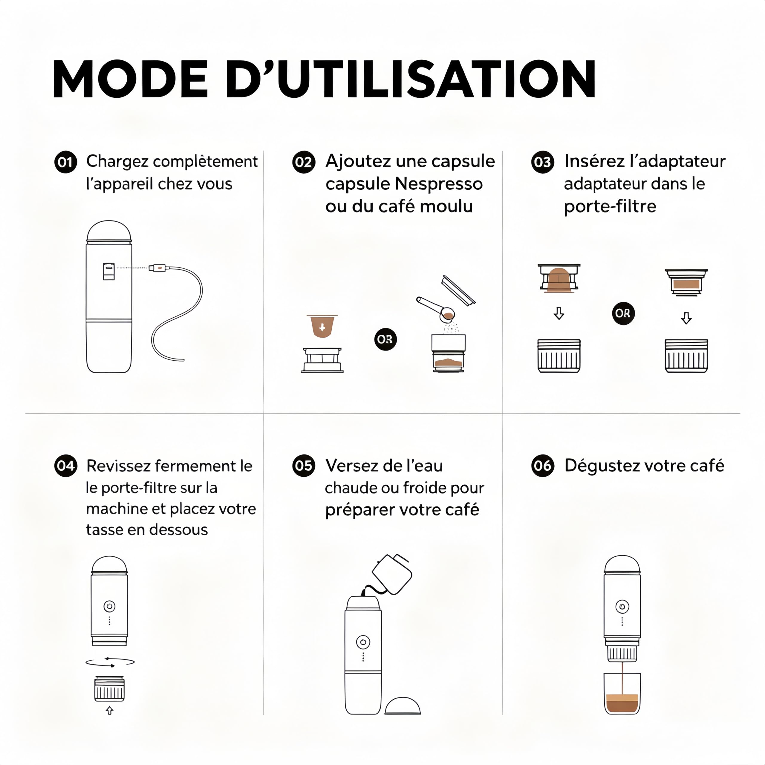 i Cafilas tragable elektrische Espressomaschine 12 V Travel Espresso Machine mini cafetera para ir camping espressomachine, compatible con café molido y cápsula NS (verde)