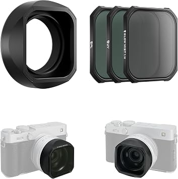 Freewell Magnetic Lens Hood for Fujifilm XF 23mm F2.8 R WR X-E5 & X Series - Magnetic PL, UV, Black Mist 1/4 Filters, Tempered Glass Black