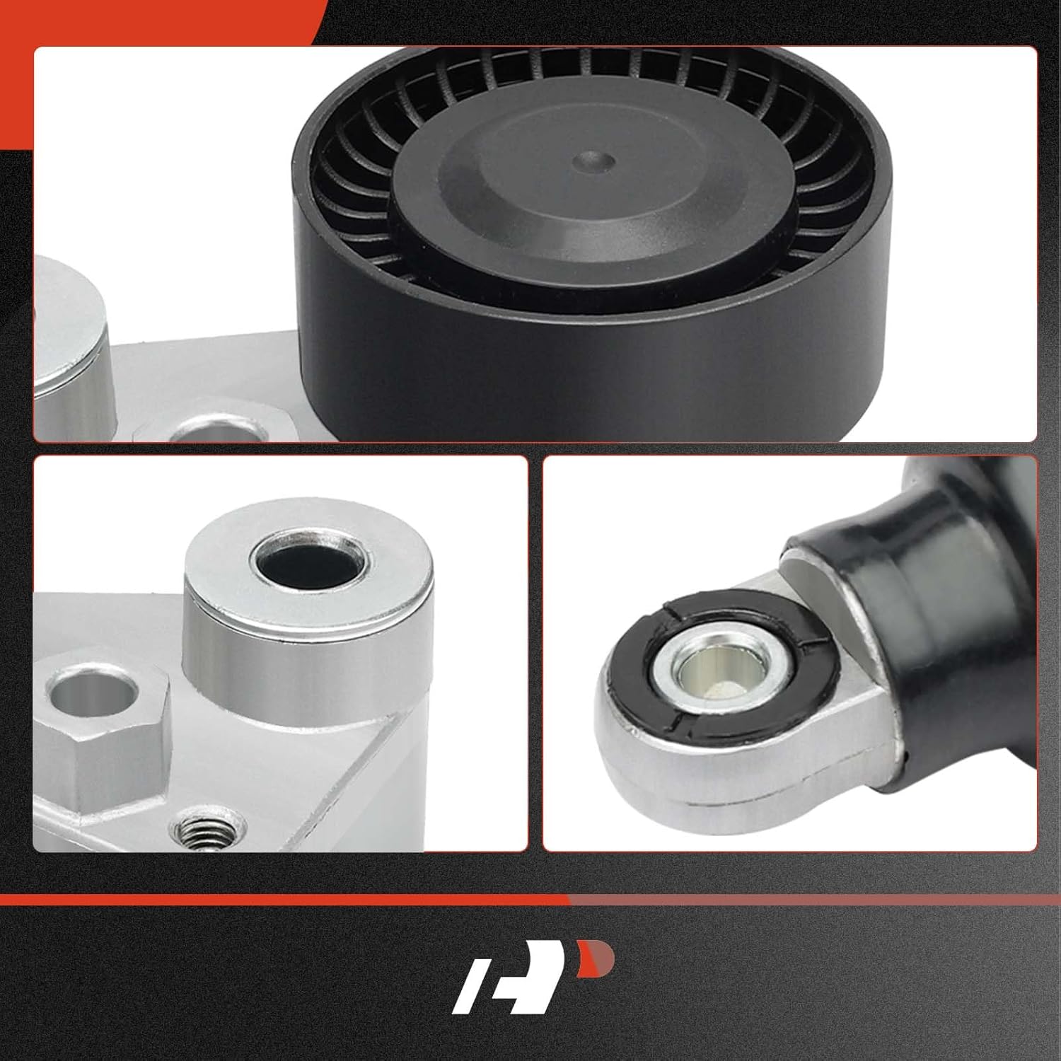 A-Premium Belt Tensioner Assembly with Pulley Compatible with Hyundai Entourage Azera Santa Fe Veracruz & Kia Amanti Cadenza Sedona Sorento 2006-2018, Replace# 41900436443, 252813C100