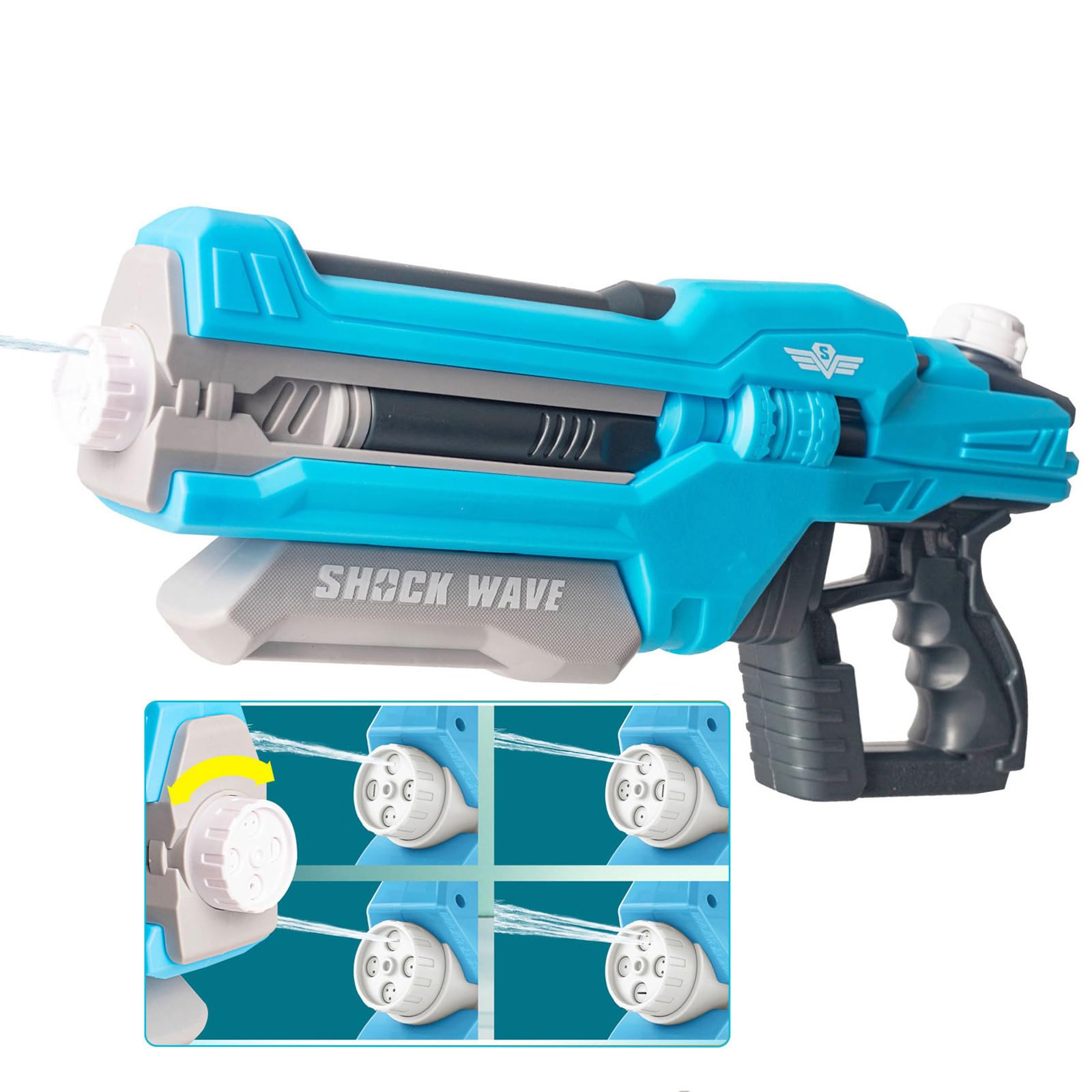 Water Gun 1300cc Large Water Pistol for Kids Adults 30-40ft Long Range Powerful Watergun Super Soaker Water Blaster Shooter, Summer Beach Pool Water Fight Squirter Toys for Boys